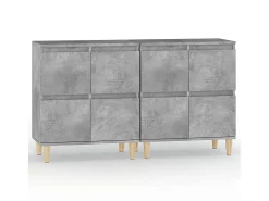Aparadores 2 uds madera contrachapada gris hormigón 60x35x70 cm ES30052