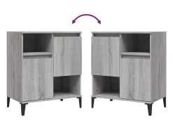 Aparadores 3 uds madera contrachapada gris Sonoma 60x35x70 cm
