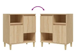 Aparadores 2 uds madera contrachapada roble Sonoma 60x35x70 cm