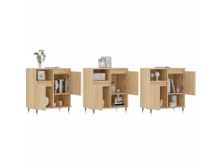 Aparadores 3 uds madera contrachapada color roble sonoma ES92659
