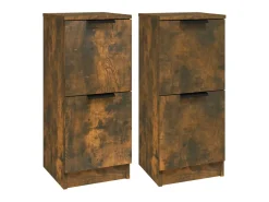 Aparadores 2 uds madera contrachapada roble ahumado 30x30x70 cm ES93227