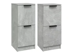 Aparadores 2 uds madera contrachapada gris hormigón 30x30x70 cm ES30727