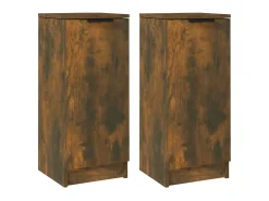 Aparadores 2 uds madera contrachapada roble ahumado 30x30x70 cm ES15622