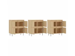 Aparadores 3 uds madera contrachapada color roble sonoma ES56182