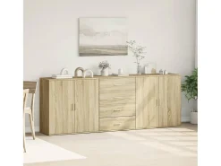 Aparadores 3 uds madera contrachapada color roble sonoma
