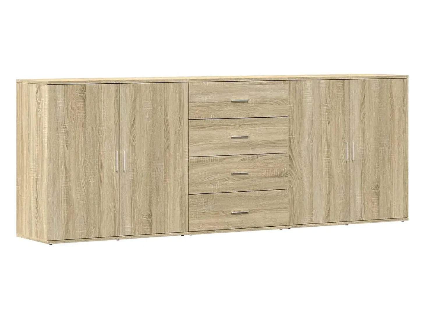 Aparadores 3 uds madera contrachapada color roble sonoma