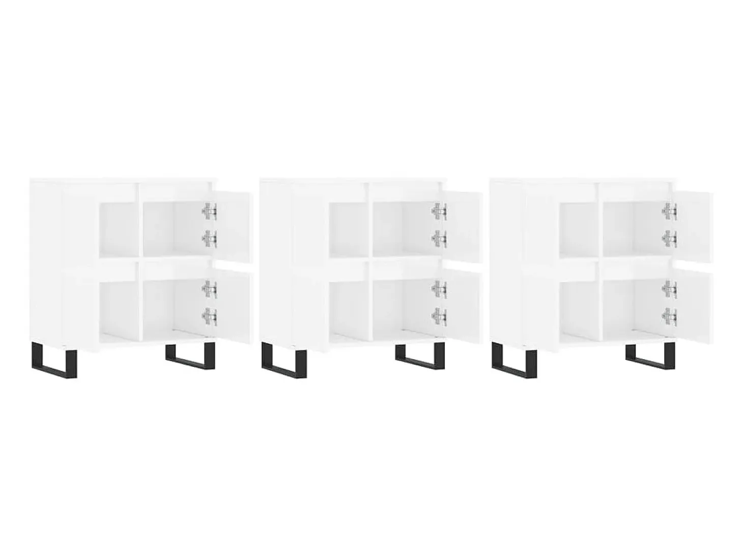 Aparadores 3 uds madera contrachapada blanco brillo ES74575