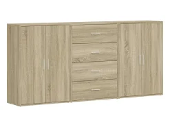Aparadores 3 uds madera de ingeniería roble Sonoma 60x31x84 cm