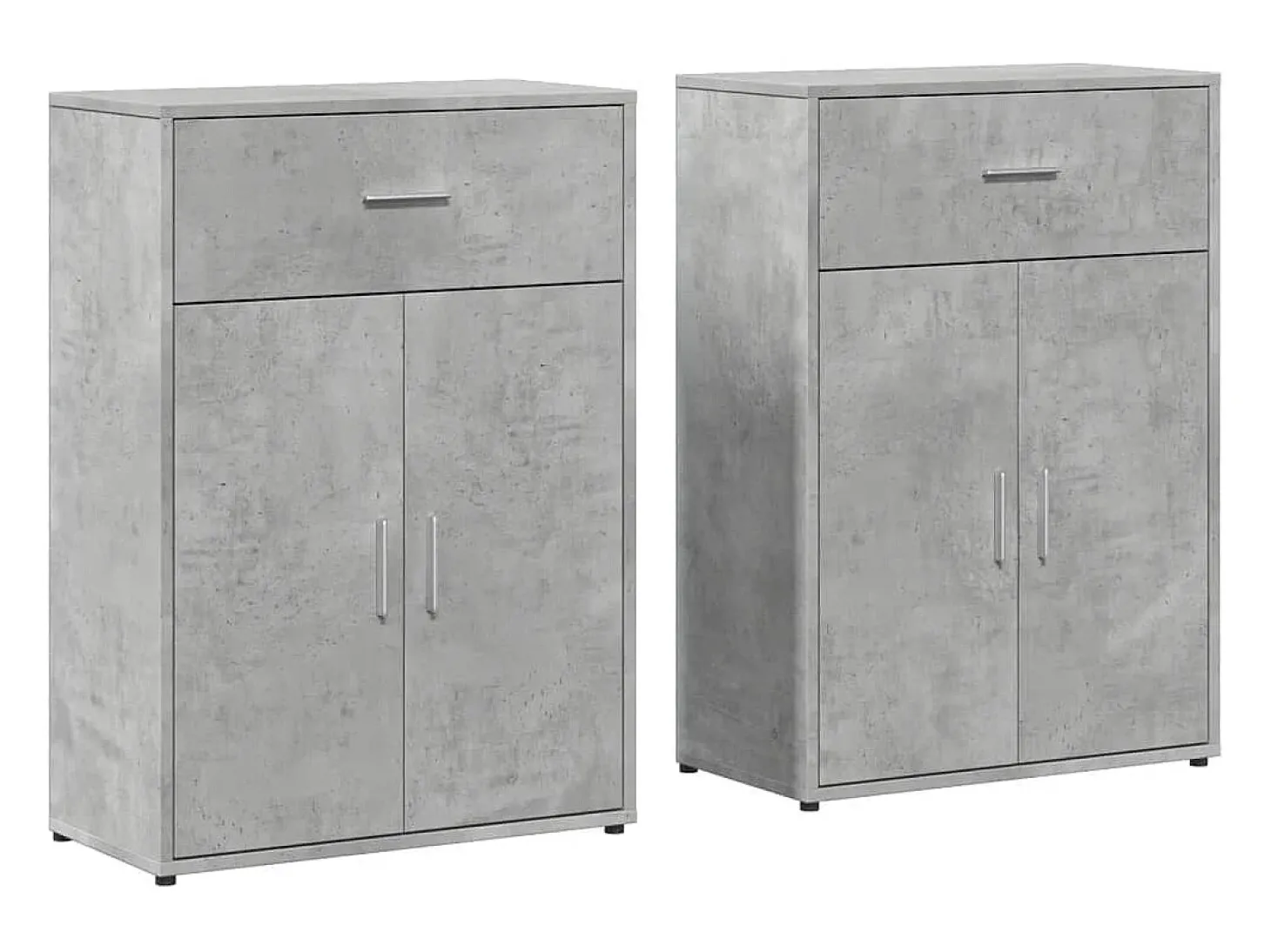 Aparadores 2 uds madera de ingeniería gris hormigón 60x30x84 cm