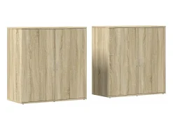 Aparadores 2 uds madera de ingeniería roble Sonoma 79x38x80 cm