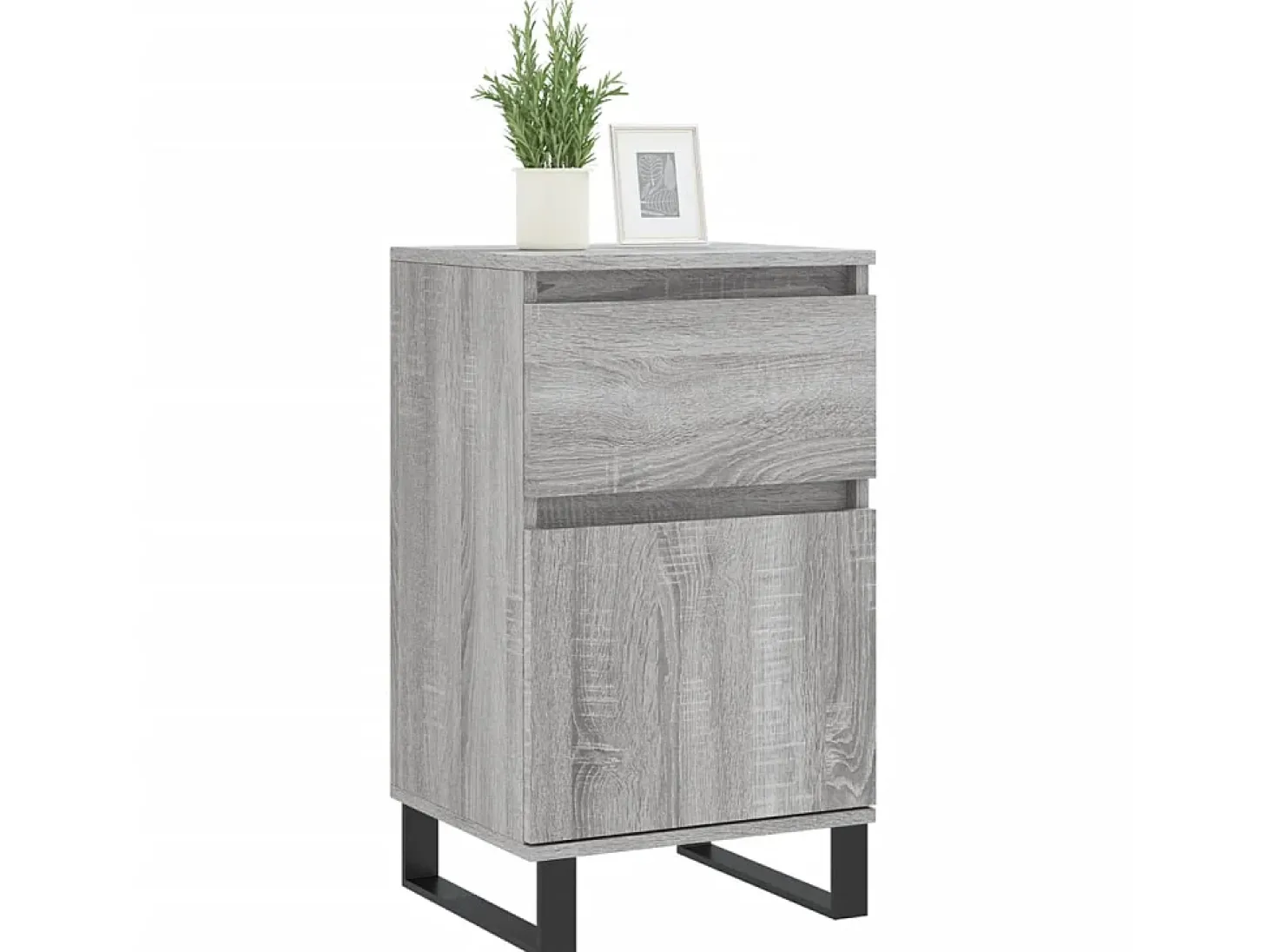 Aparadores 2 uds madera de ingeniería gris Sonoma 40x35x70 cm ES14283