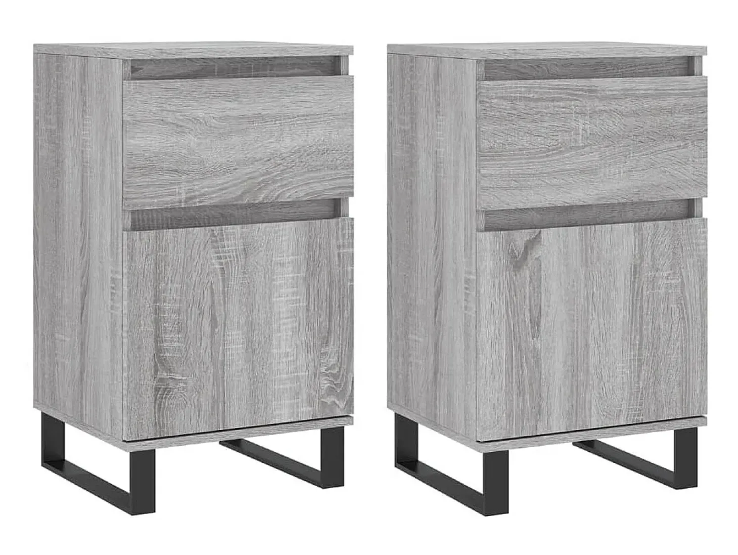 Aparadores 2 uds madera de ingeniería gris Sonoma 40x35x70 cm ES14283