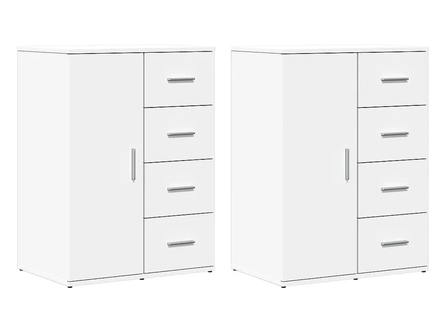 Aparadores 2 uds madera de ingeniería blanco 59x39x80 cm
