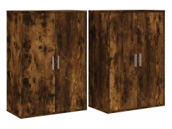 Aparadores 2 uds madera de ingeniería roble ahumado 60x31x84 cm ES613006