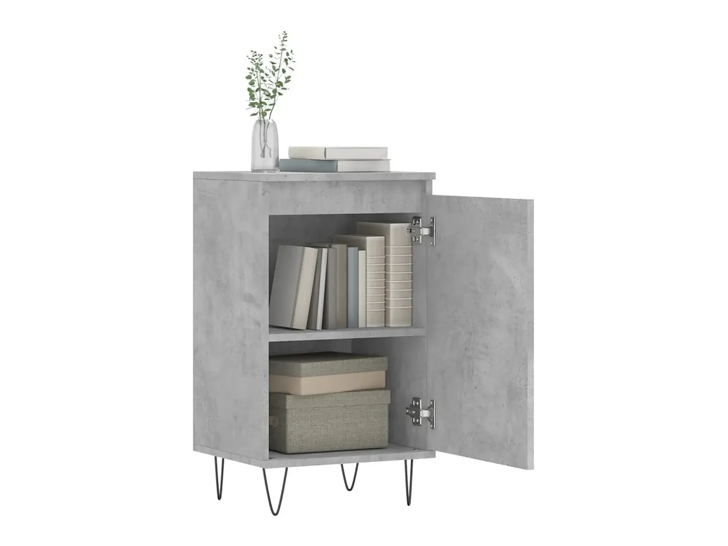 Aparadores 2 uds madera de ingeniería gris hormigón 40x35x70 cm ES99812