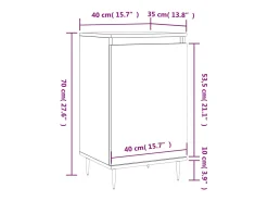 Aparadores 2 uds madera de ingeniería gris Sonoma 40x35x70 cm