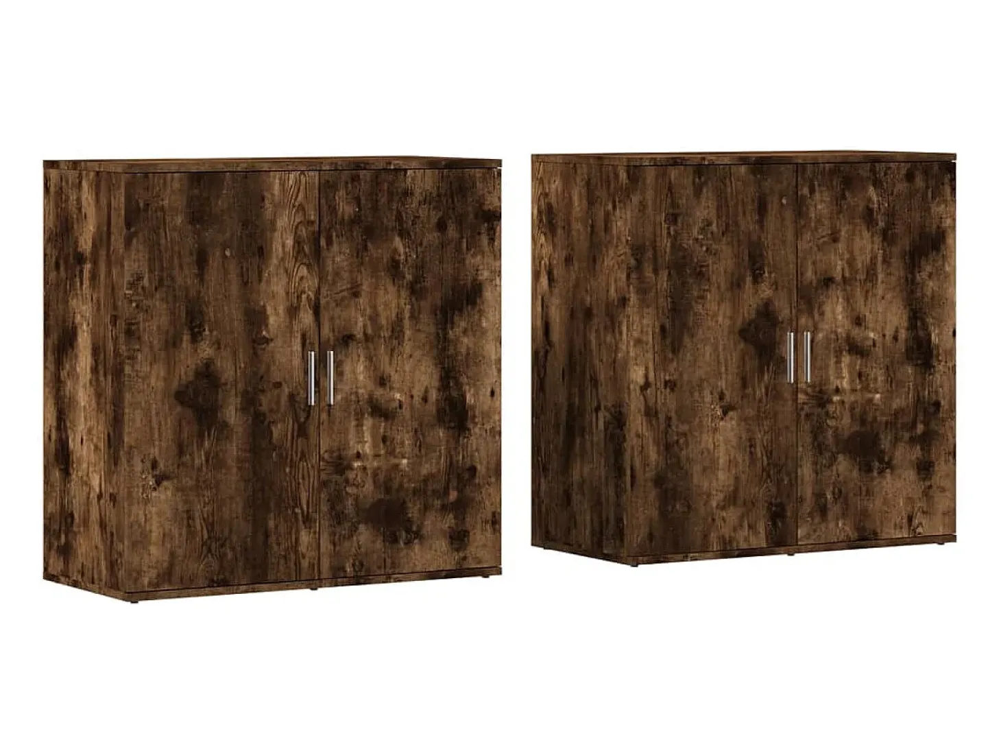 Aparadores 2 uds madera de ingeniería roble ahumado 79x38x80 cm
