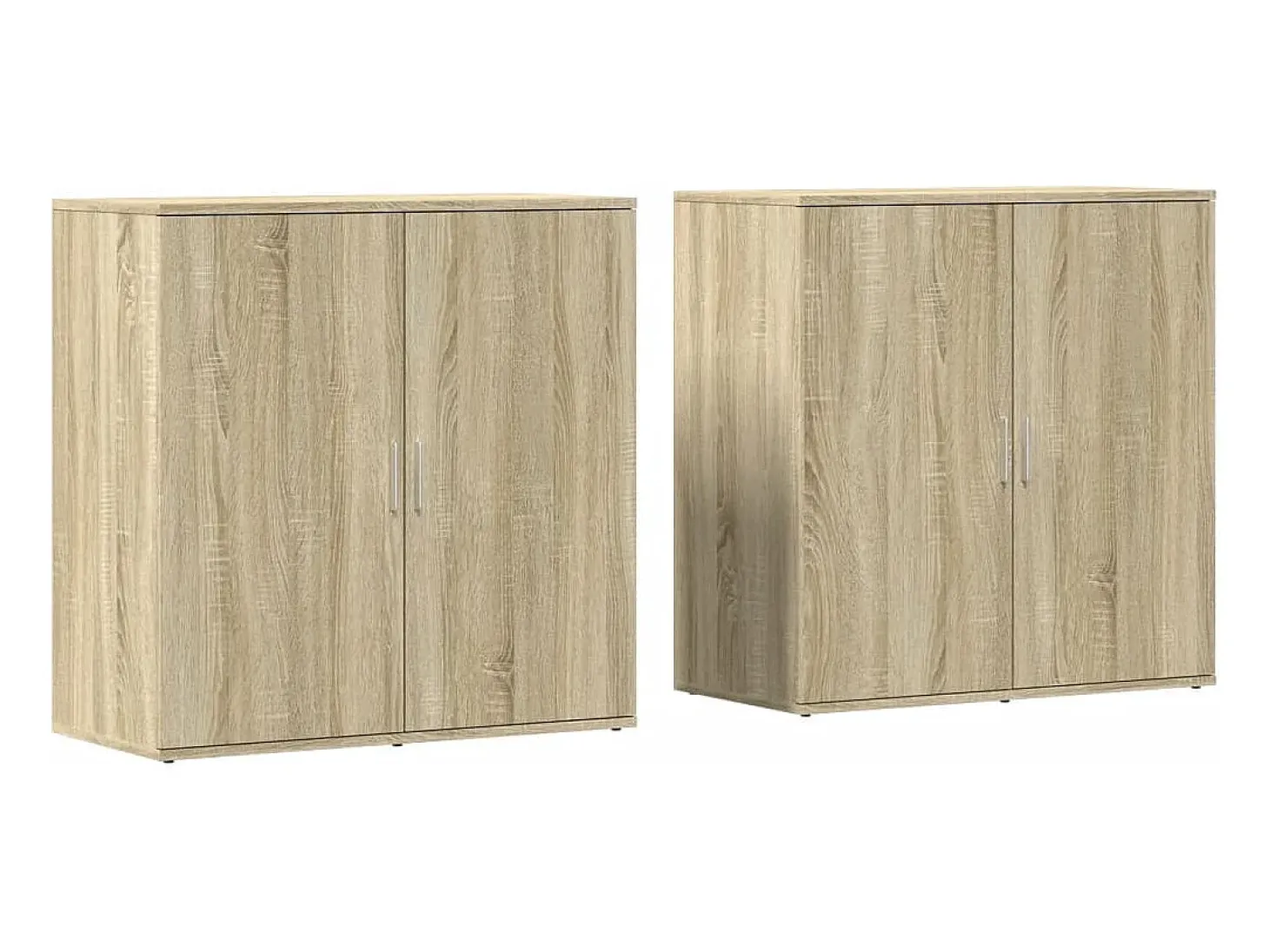 Aparadores 2 uds madera de ingeniería roble Sonoma 79x38x80 cm ES535889