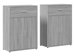 Aparadores 2 uds madera de ingeniería gris Sonoma 60x30x84 cm