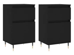 Aparadores 2 uds madera de ingeniería negro 40x35x70 cm ES26864
