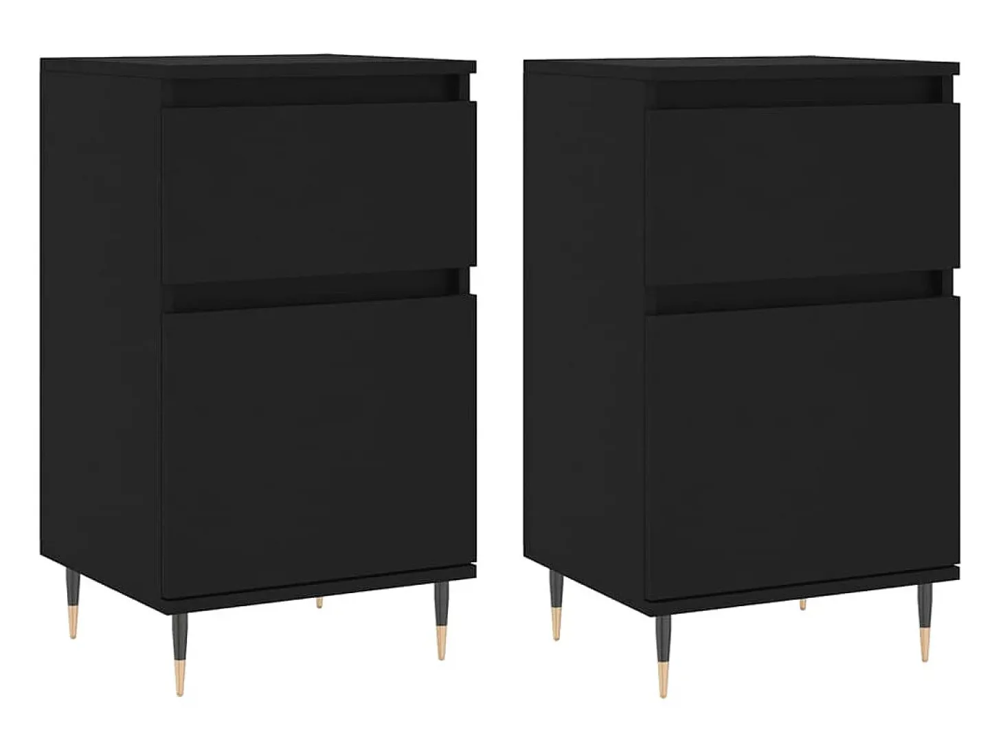 Aparadores 2 uds madera de ingeniería negro 40x35x70 cm ES26864