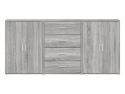 Aparadores 3 uds madera de ingeniería gris Sonoma 60x31x84 cm ES900598