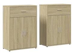 Aparadores 2 uds madera de ingeniería roble Sonoma 60x30x84 cm