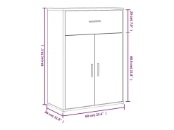 Aparadores 2 uds madera de ingeniería roble Sonoma 60x30x84 cm