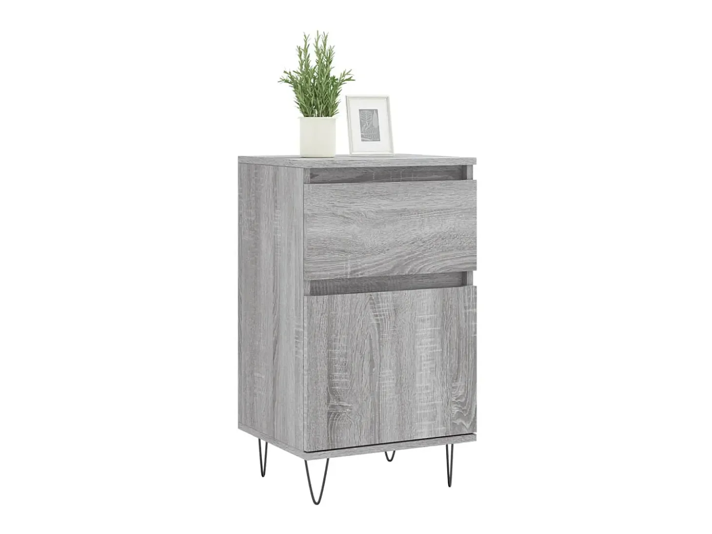 Aparadores 2 uds madera de ingeniería gris Sonoma 40x35x70 cm ES43047