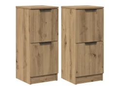 Aparadores 2 uds madera ingeniería roble artisian 30x30x70 cm