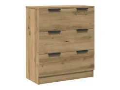 Aparadores 3 uds madera ingeniería roble artisian 60x30x70 cm
