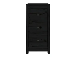 Aparadores 2 uds madera maciza de pino negro 40x35x80 cm ES60088