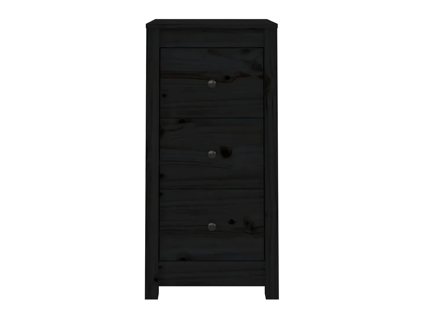 Aparadores 2 uds madera maciza de pino negro 40x35x80 cm ES60088