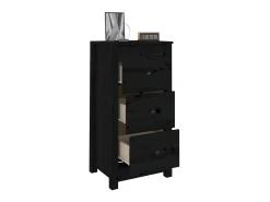 Aparadores 2 uds madera maciza de pino negro 40x35x80 cm ES60088