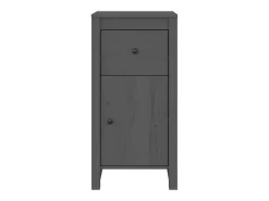 Aparadores 2 uds madera maciza de pino gris 40x35x80 cm