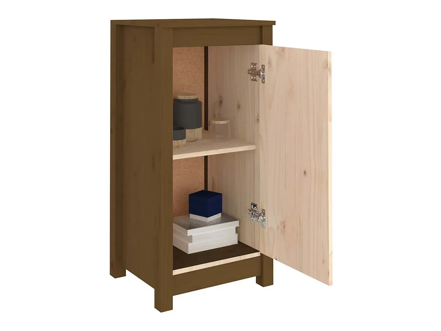 Aparadores 2 uds madera maciza de pino marrón miel 39x35x80 cm