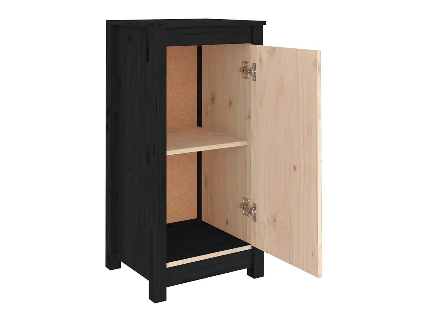 Aparadores 2 uds madera maciza de pino negro 39x35x80 cm
