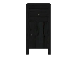 Aparadores 2 uds Negro 40x35x80 cm Madera maciza de pino