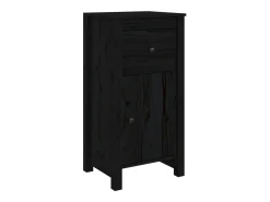 Aparadores 2 uds Negro 40x35x80 cm Madera maciza de pino