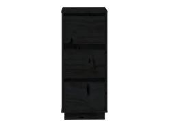 Aparadores 2 uds Negro 32x34x75 cm Madera maciza de pino