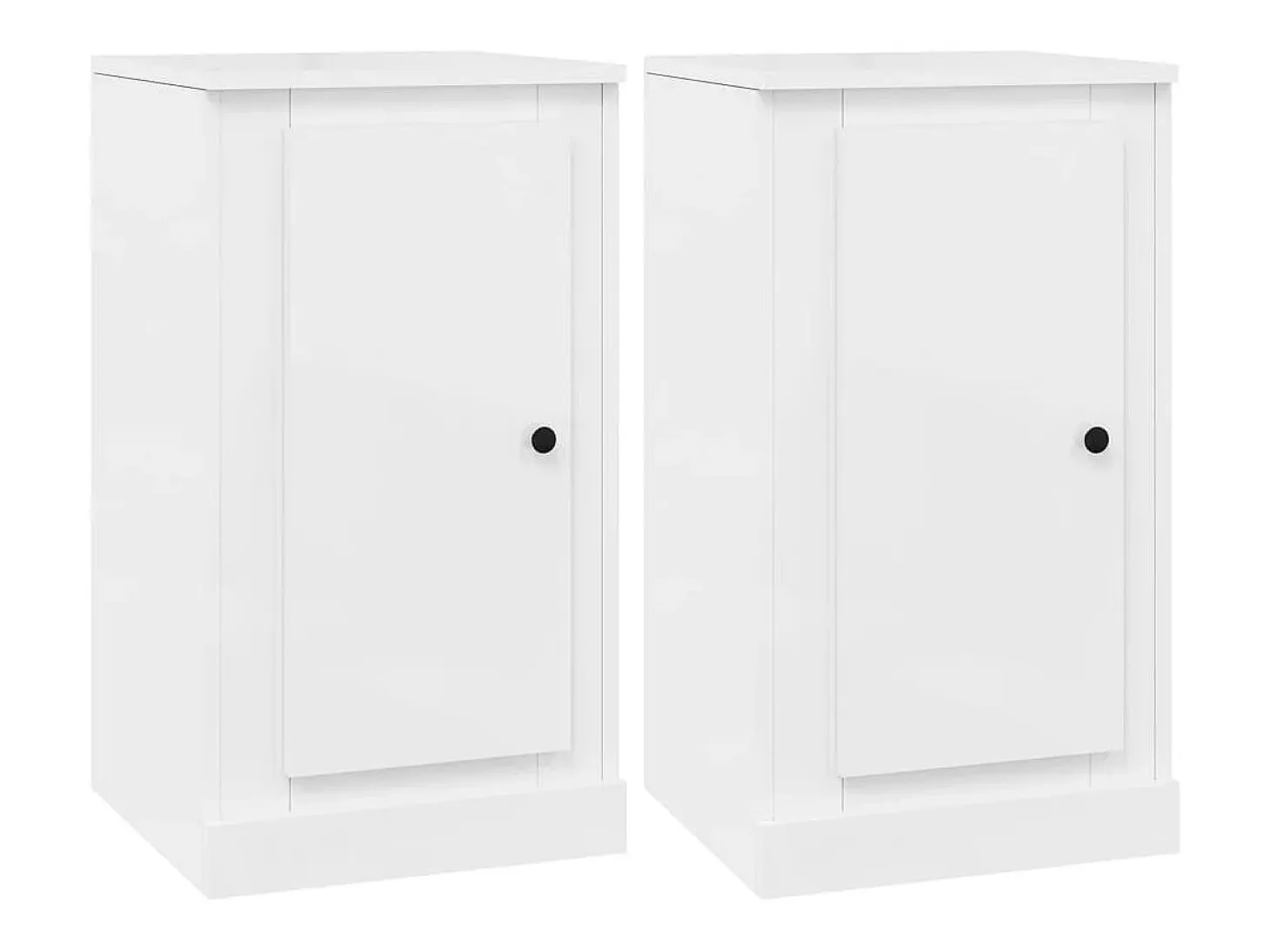 Aparadores 2 unidades madera blanco brillante 37,5x35,5x67,5 cm