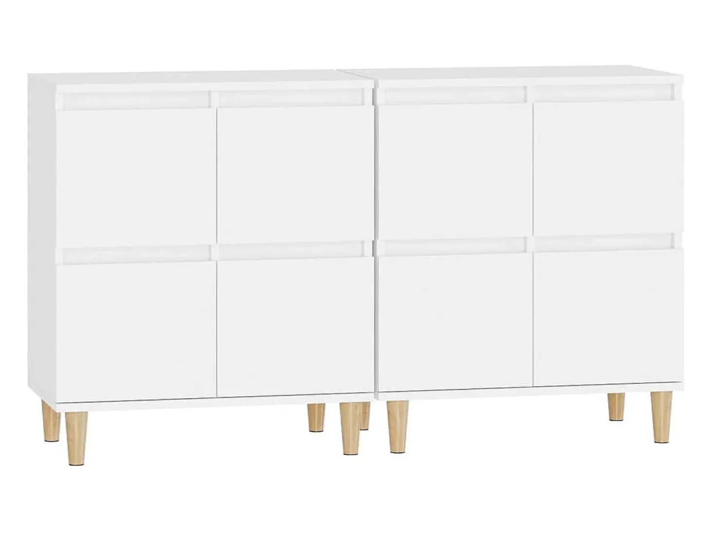 Aparadores 2 unidades madera contrachapada blanco 60x35x70 cm