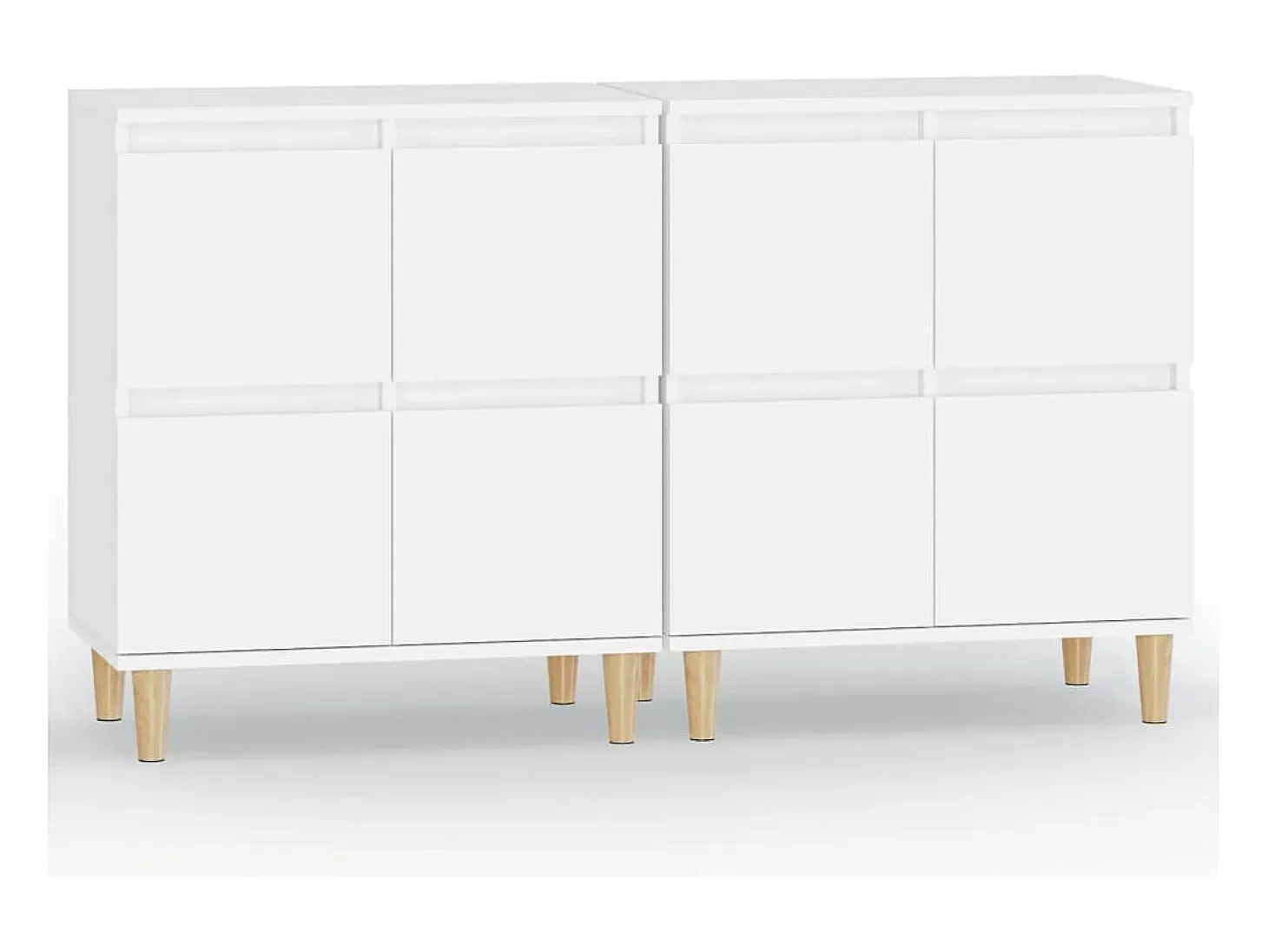 Aparadores 2 unidades madera contrachapada blanco 60x35x70 cm