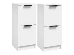 Aparadores 2 unidades madera contrachapada blanco 30x30x70 cm