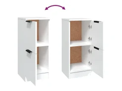 Aparadores 2 unidades madera contrachapada blanco 30x30x70 cm