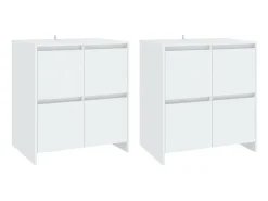 Aparadores 2 unidades madera contrachapada blanco 70x41x75 cm ES83825