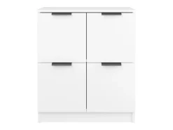 Aparadores 2 unidades madera contrachapada blanco 60x30x70 cm ES30572