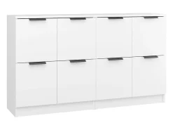 Aparadores 2 unidades madera contrachapada blanco 60x30x70 cm ES30572