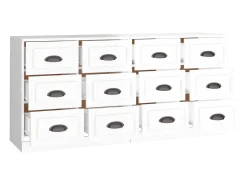 Aparadores 2 unidades madera contrachapada blanco brillo