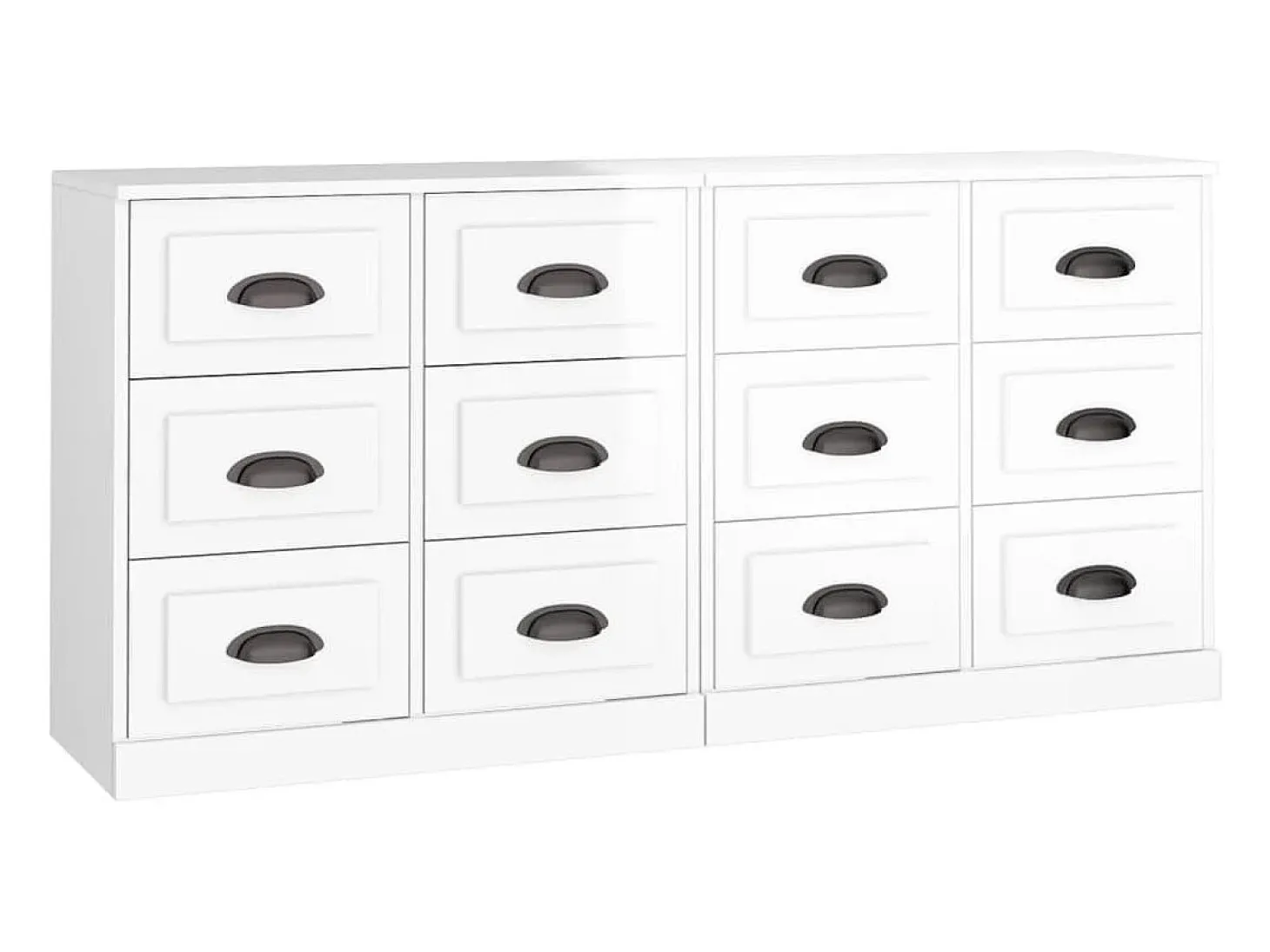 Aparadores 2 unidades madera contrachapada blanco brillo